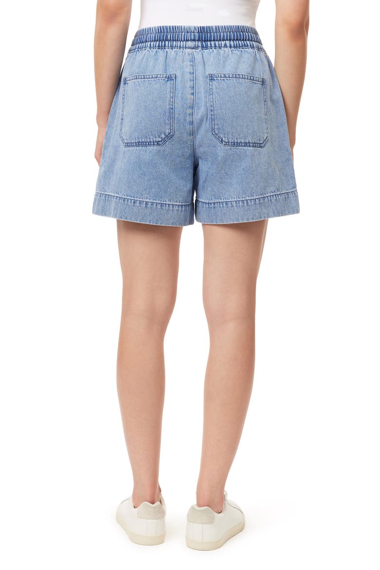 Drapey High Waist Ruffle Denim Shorts, Alternate, color, MORGAN
