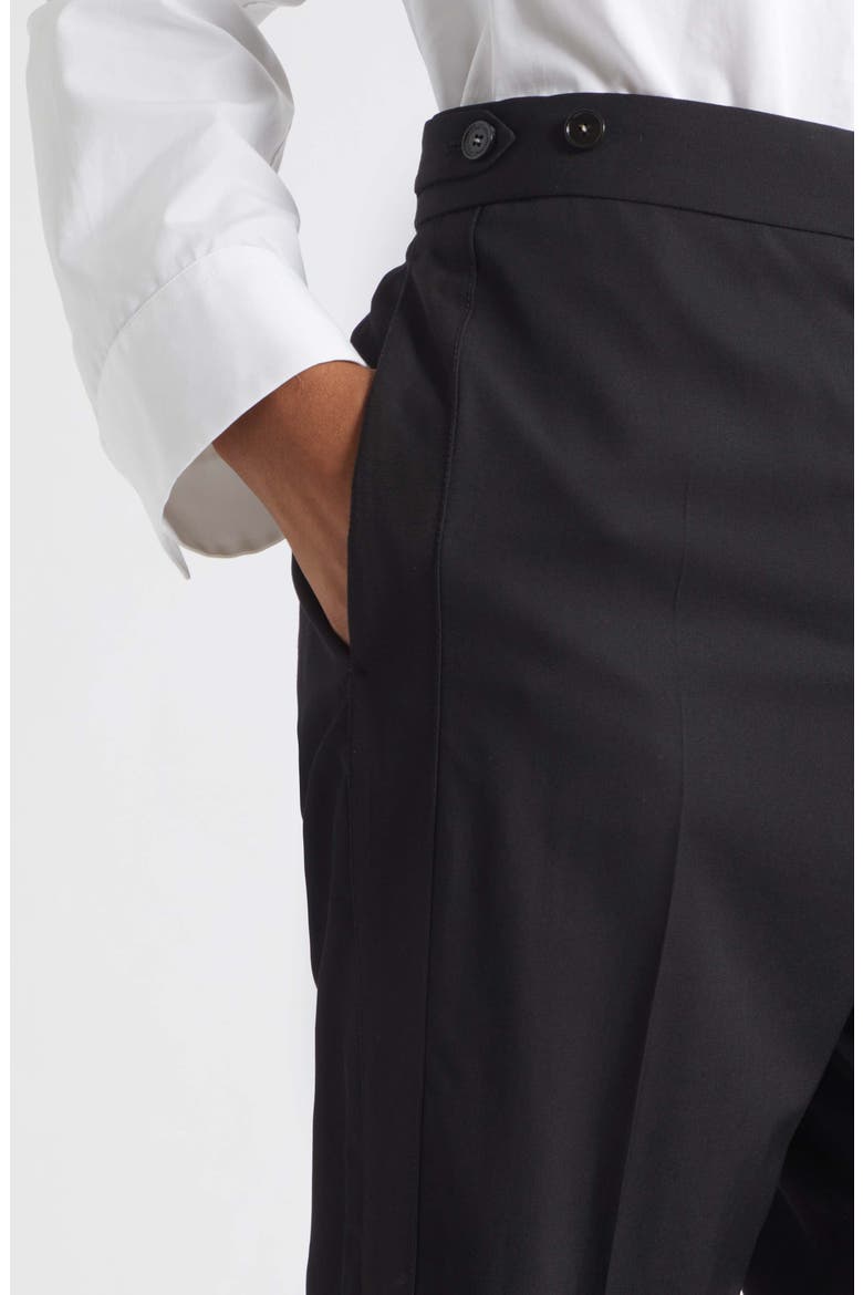 Slim Fit Wool Tuxedo Pants, Alternate, color, BLACK