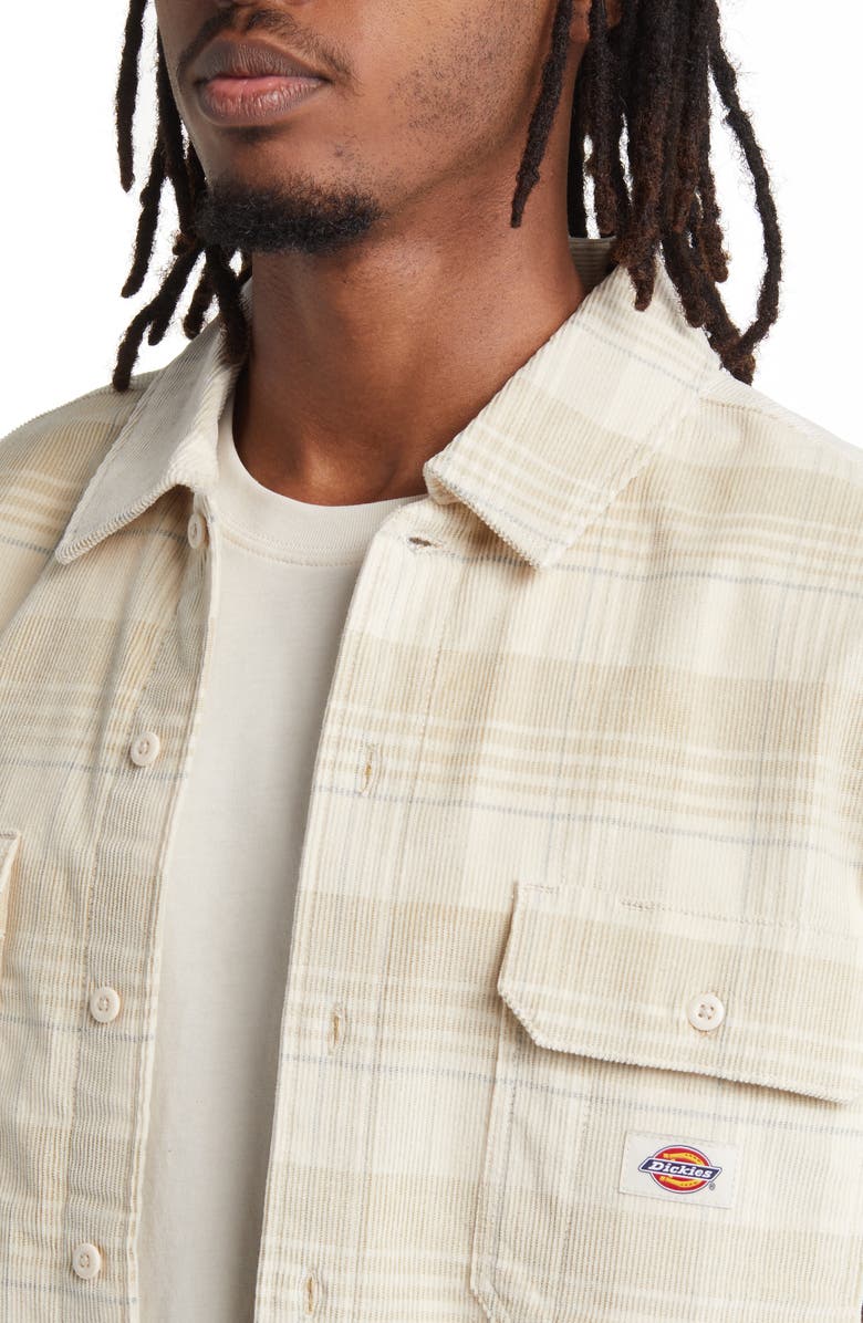 Dickies Alma Plaid Stretch Corduroy Button-Up Shirt, Alternate, color, 