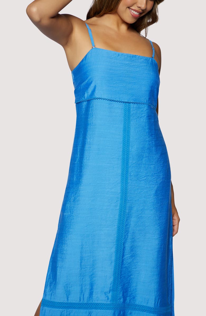 Lost + Wander Gleaming Waters Embroidered Detail Maxi Dress, Alternate, color, Blue