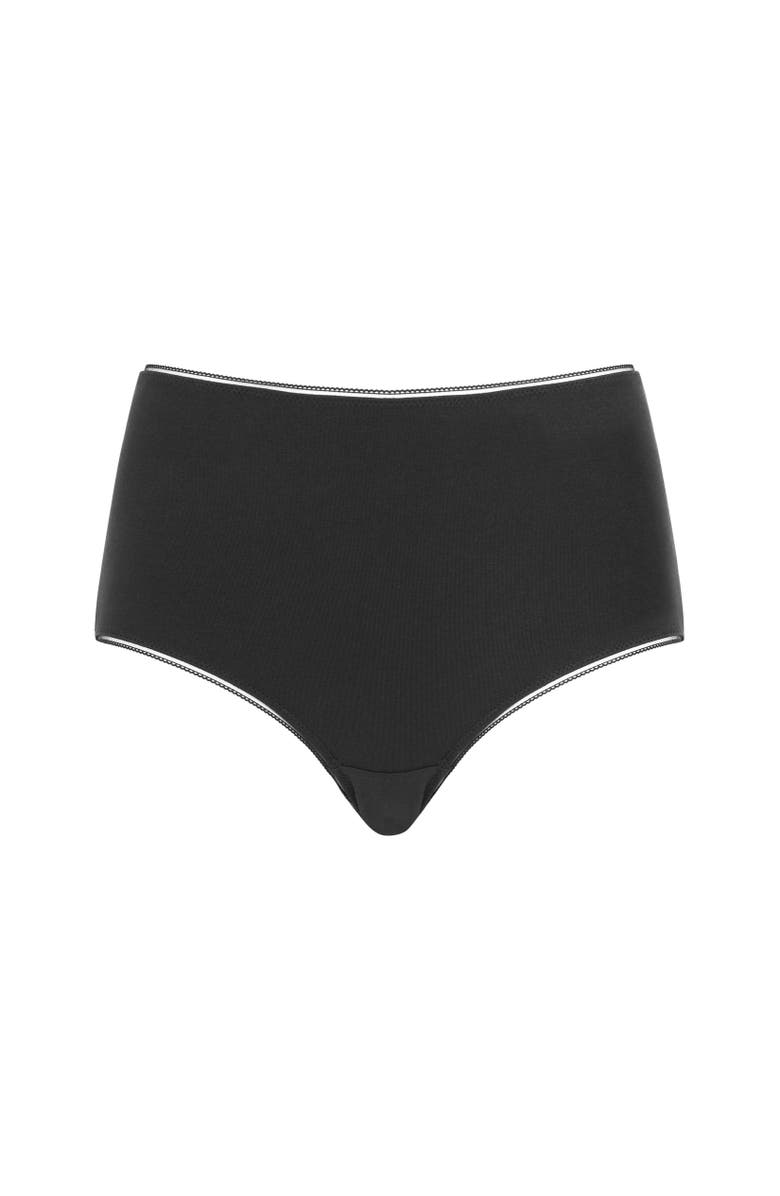 Huit Coton Bio High Waisted Bikini, Main, color, Black