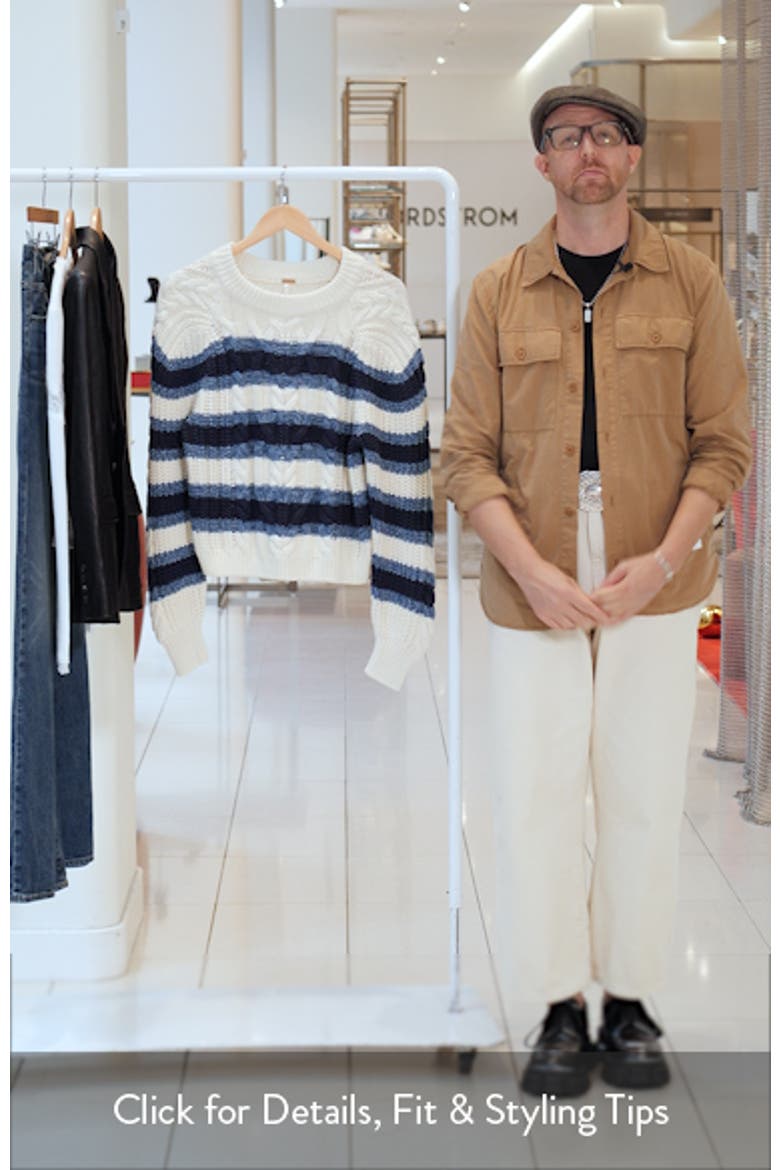 Frankie Stripe Cable Stitch Cotton Sweater video