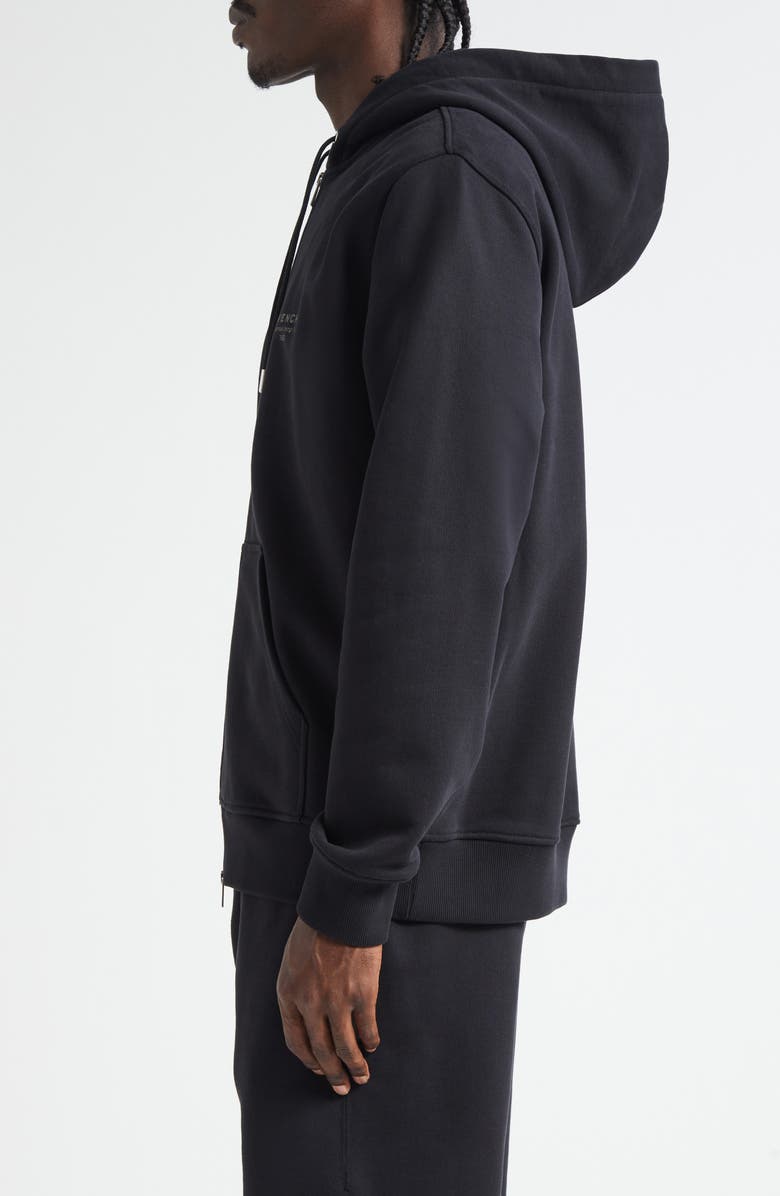 Givenchy Regular Fit Zip Hoodie, Alternate, color, Black