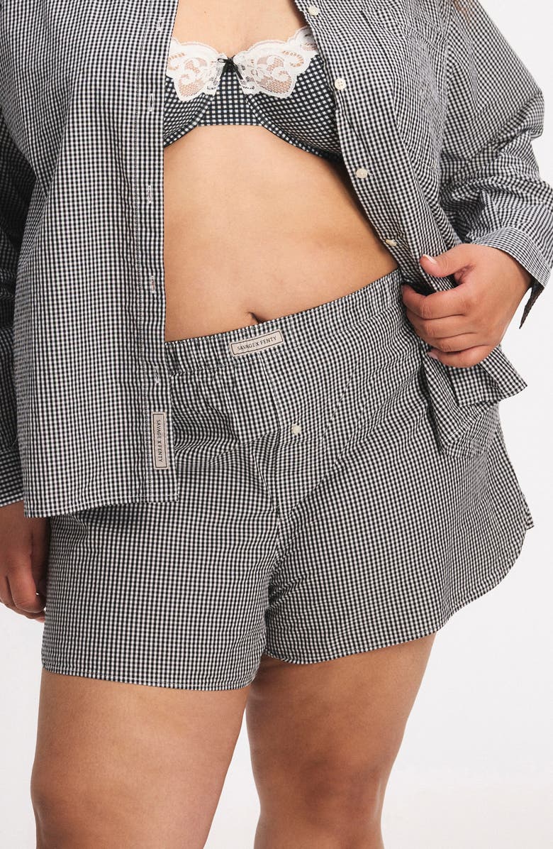 SAVAGE X FENTY Kickback Casuals Pajama Boxers, Alternate, color, Black Caviar Check Effect