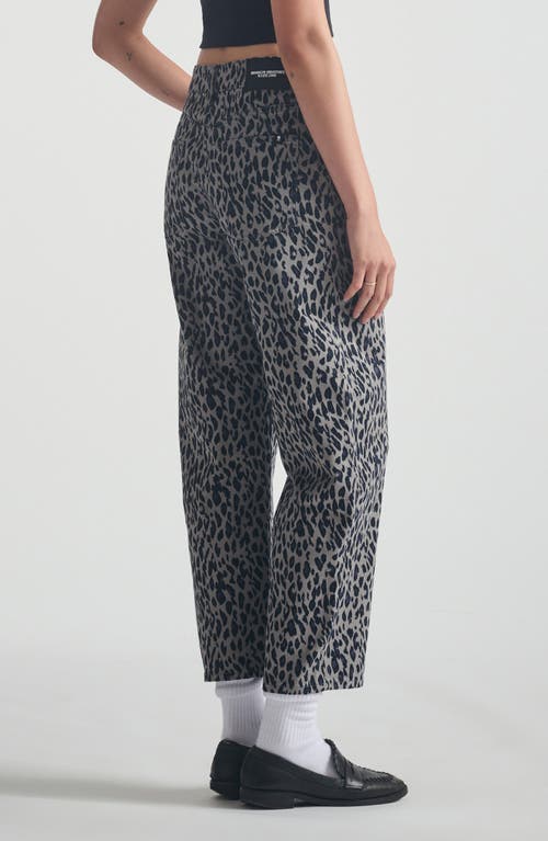 Brooklyn Industries Leopard Print Baggy Fit Barrel Jeans In Gray
