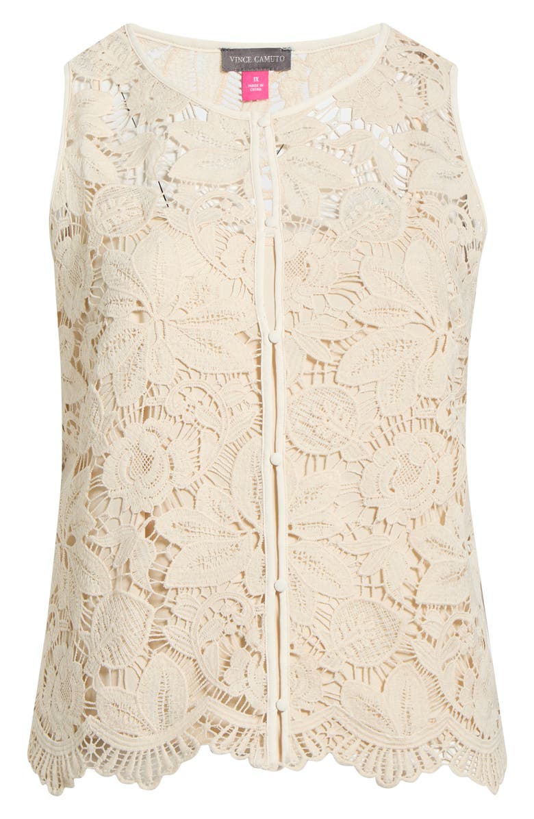 Vince Camuto Lace Vest, Alternate, color, Soft Cream