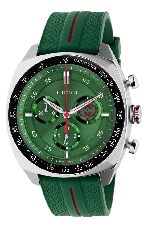 Interlocking G Chronograph Rubber Strap Watch, 41mm