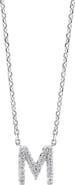 EFFY Sterling Silver Diamond 'M' Initial Pendant Necklace