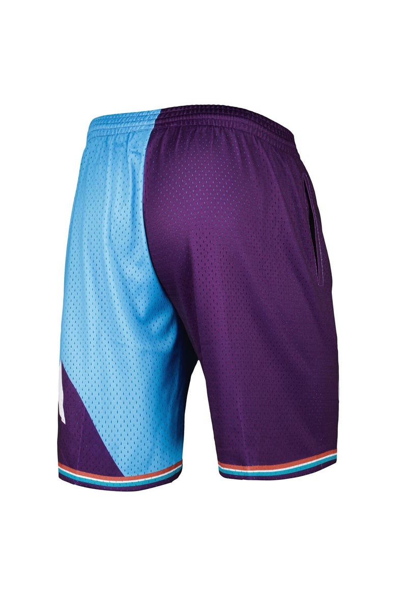 Men's Mitchell & Ness Turquoise/Purple Utah Jazz Hardwood Classics 1996 Split Swingman Shorts, Alternate, color, Turquoise
