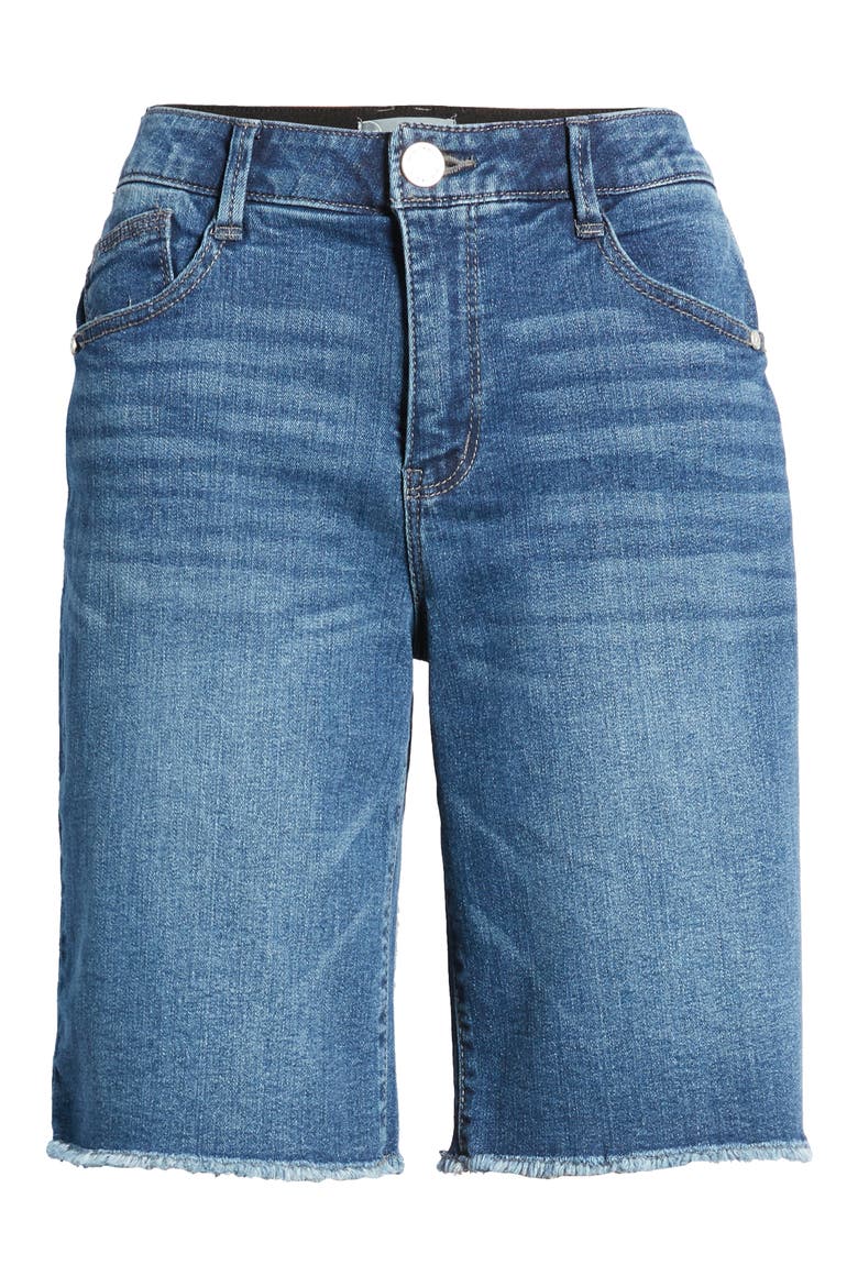 'Ab'Solution Retro High Waist Denim Bermuda Shorts (Nordstrom Exclusive), Alternate, color, BLUE