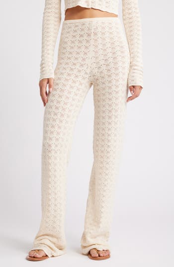 Florence By Mills Pointelle Pants In Whitecap Grey