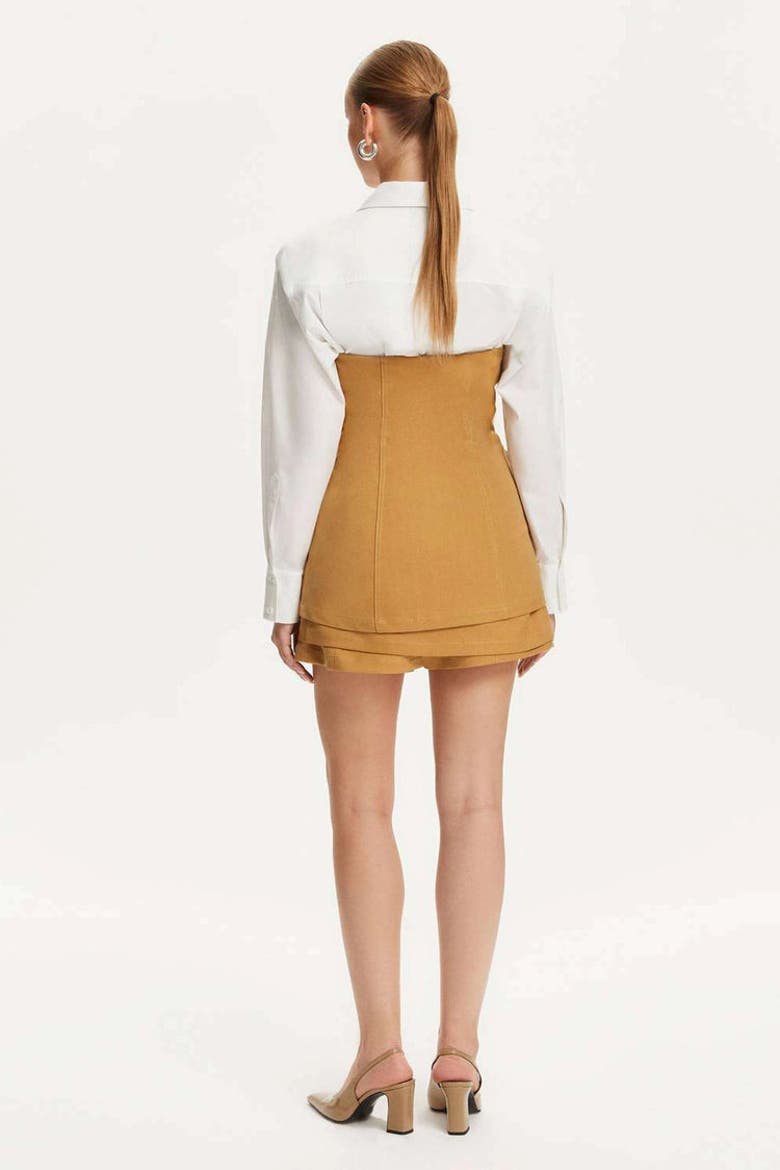 Strapless Crop Top with Cargo Pocket, Alternate, color, Camel
