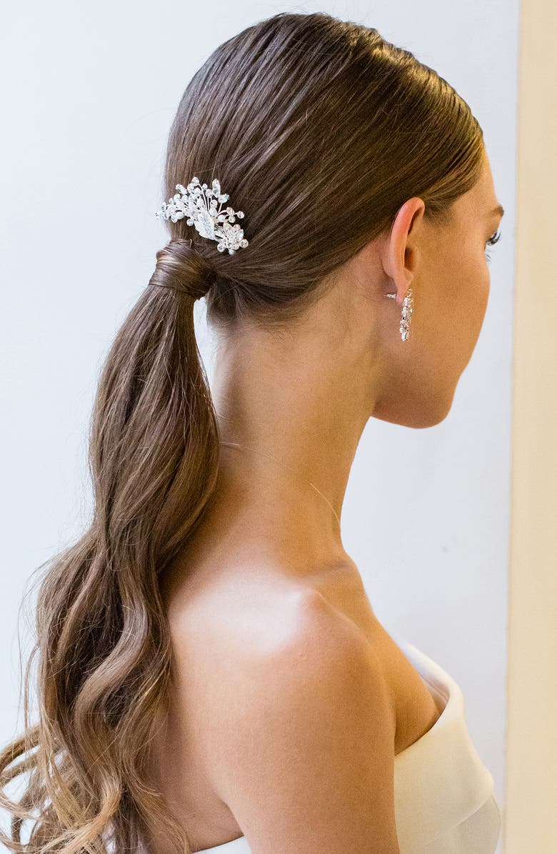 Brides & Hairpins Kalene Crystal & Freshwater Pearl Hair Comb, Alternate, color, Silver