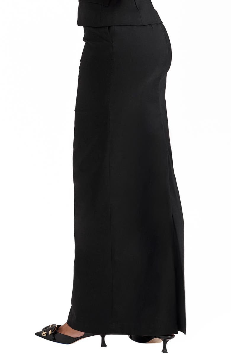 HOUSE OF CB Hart Stretch Twil Column Maxi Skirt, Alternate, color, Black