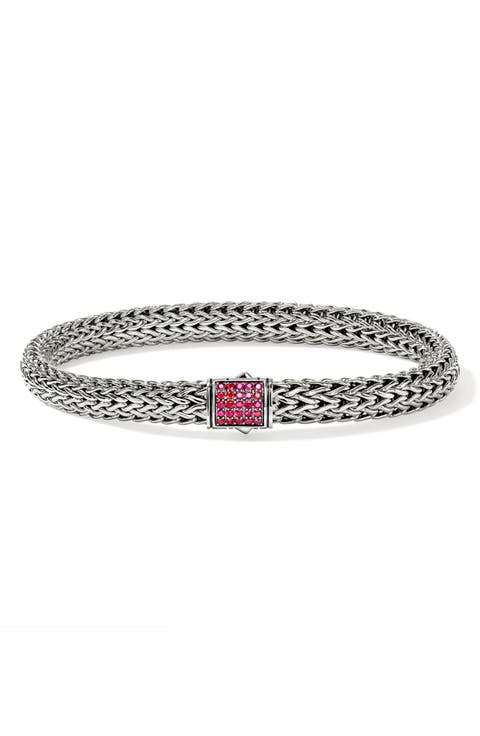 Icon Bracelet, Sterling Silver, Pavé, 6.5mm