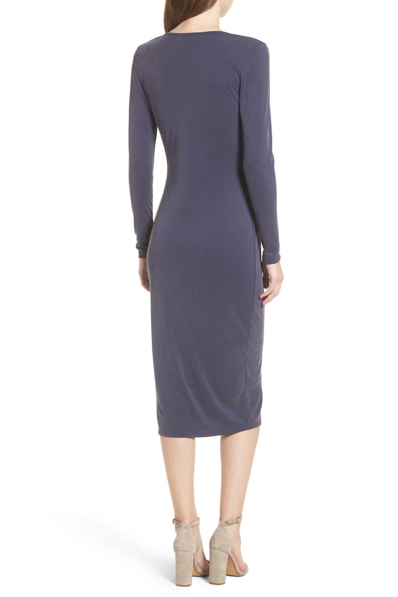 Snap Front Henley Dress, Alternate, color, NAVY EVENING