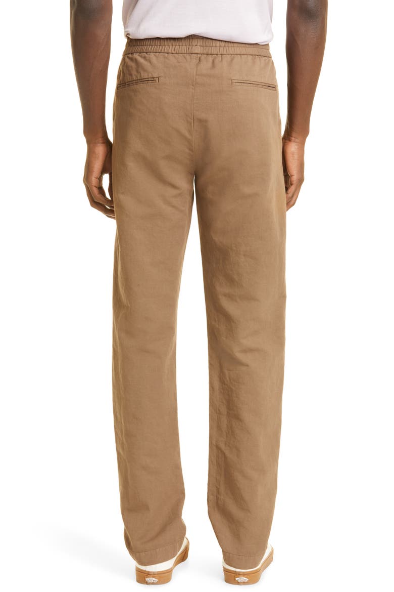 Drawstring Cotton & Linen Pants, Alternate, color, DARK TAN