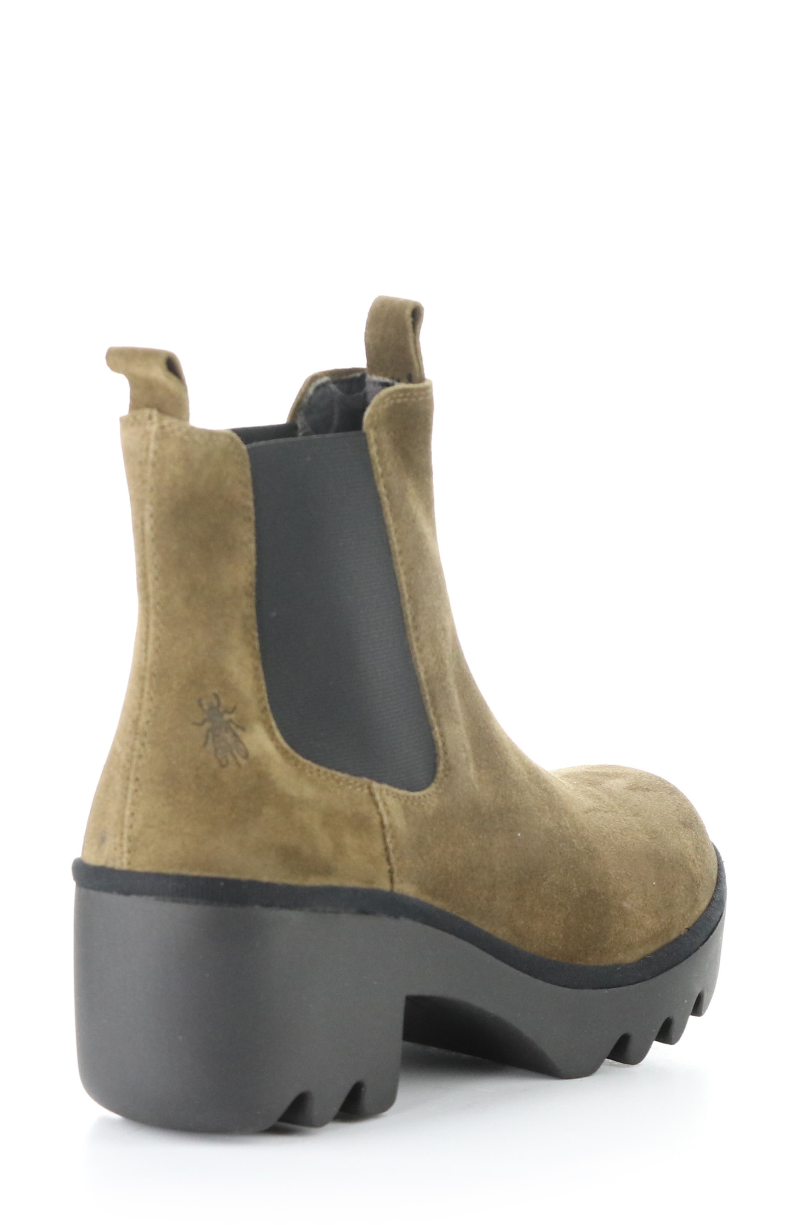 Fly London Trig Platform Chelsea Boot, Alternate, color, Elephant Oil Suede