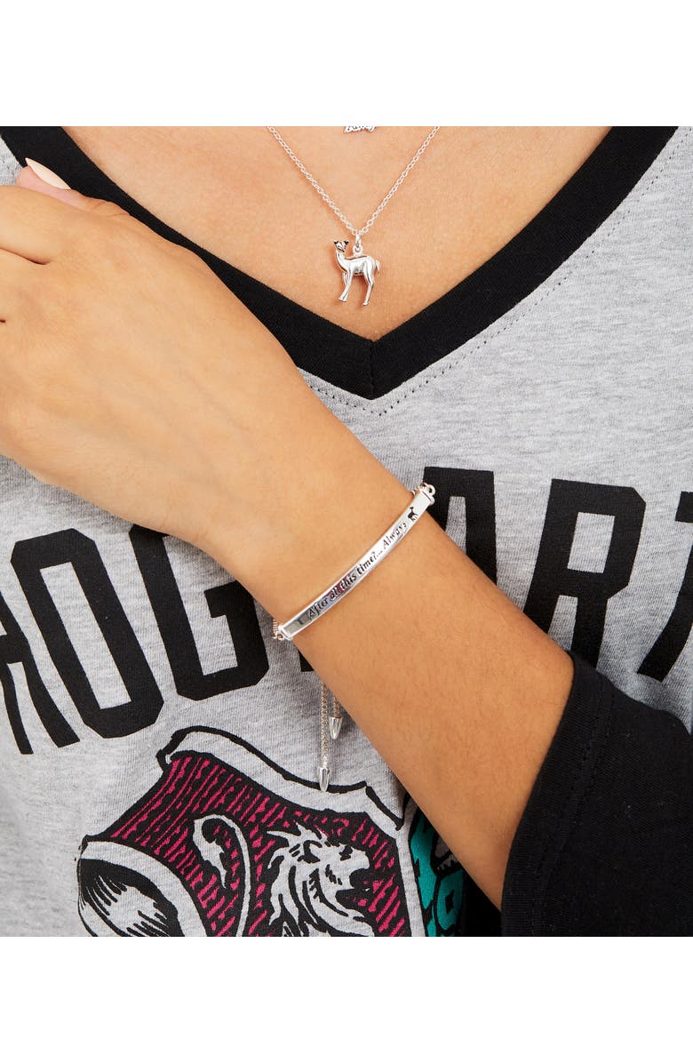 HARRY POTTER Snape's Silver Plated Love Always Bar Lariat Bracelet, 8.5", Alternate, color, 