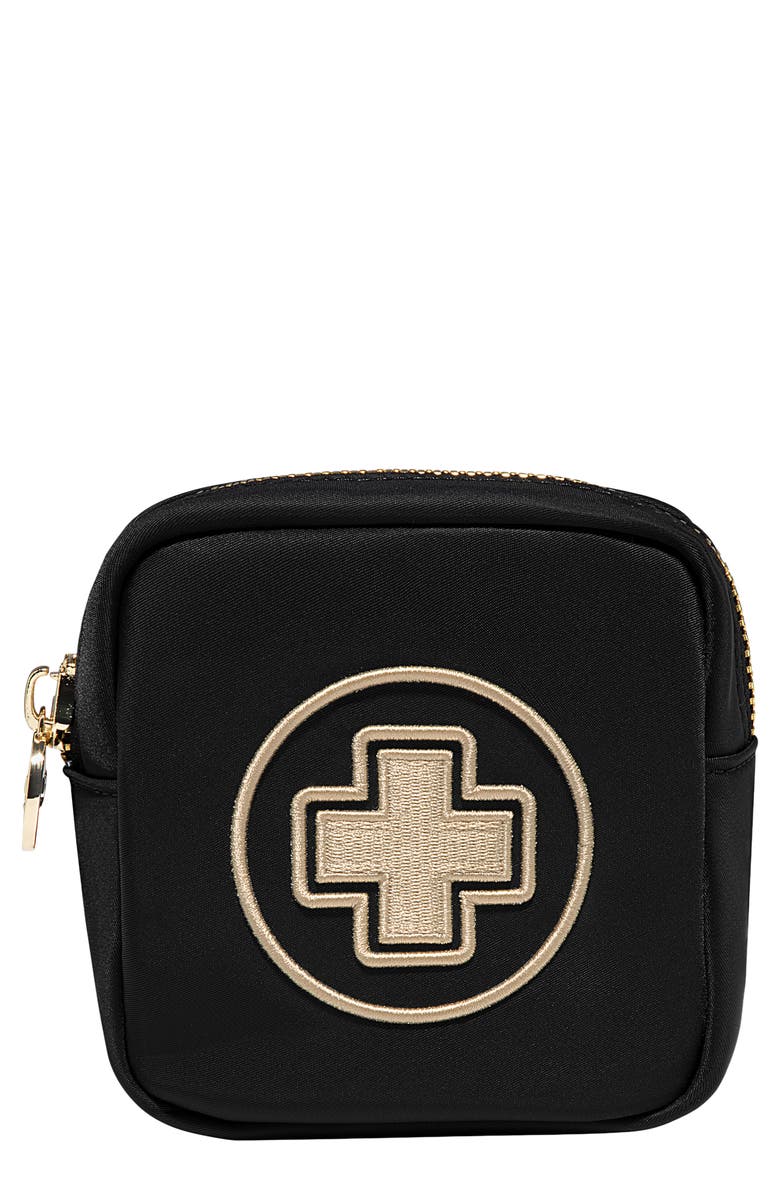 Stoney Clover Lane Mini First Aid Embroidered Pouch, Main, color, Noir