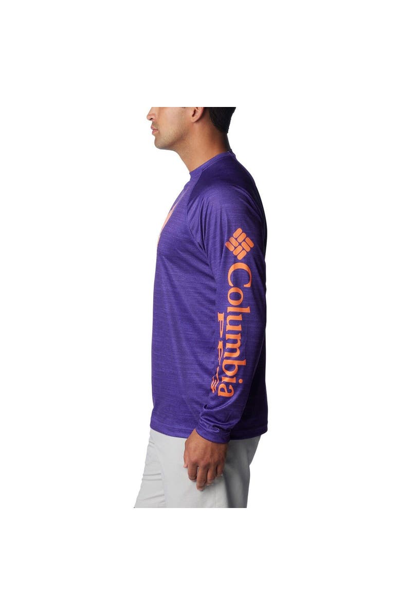 Columbia Men's Columbia  Purple Clemson Tigers PFG Terminal Tackle Omni-Shade Raglan Long Sleeve T-Shirt, Alternate, color, Purple