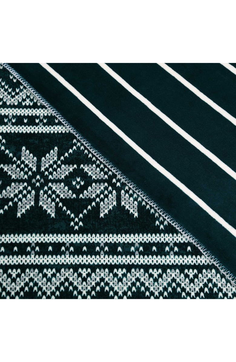 Nautica Fairisle Reversible Throw Blanket, Alternate, color, Green