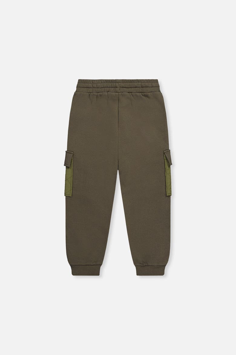 Fleece Bi-Material Quilted Cargo Pocket Sweatpants, Alternate, color, Green