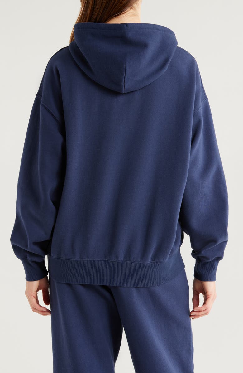 PacSun Denim Appliqué Zip-Up Cotton Blend Hoodie, Alternate, color,