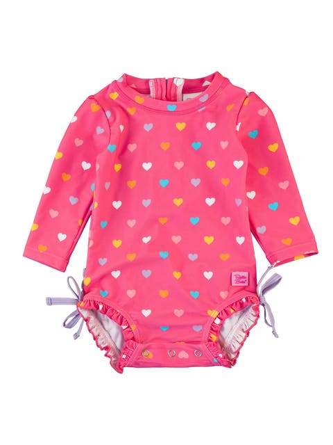 Toddler Girls Long Sleeve UPF50+ One Piece Rash Guard