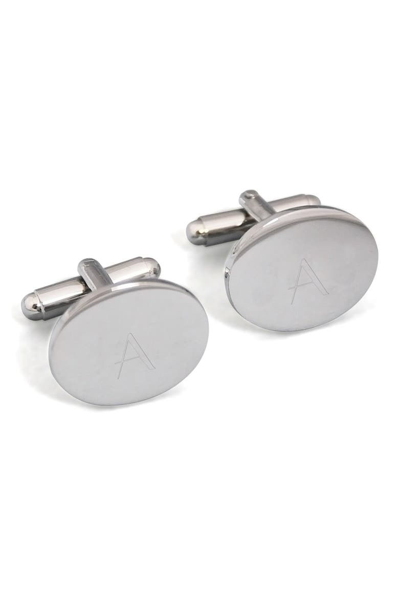 Monogram Oval Cuff Links, Main, color, A
