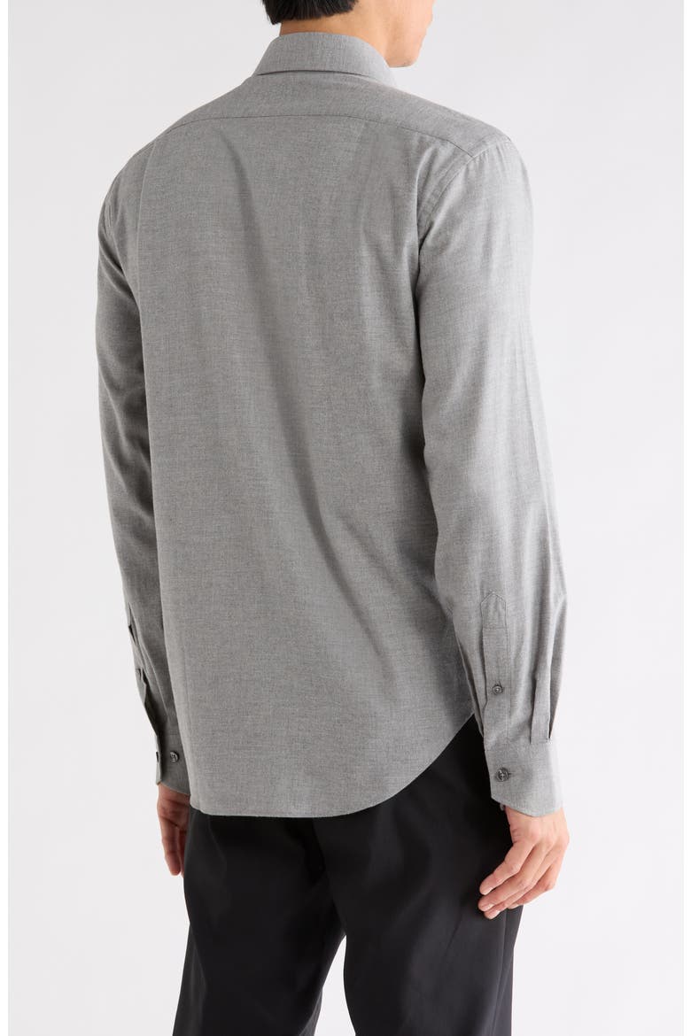 Trim Fit Heathered Cotton Dress Shirt, Alternate, color, STERLING