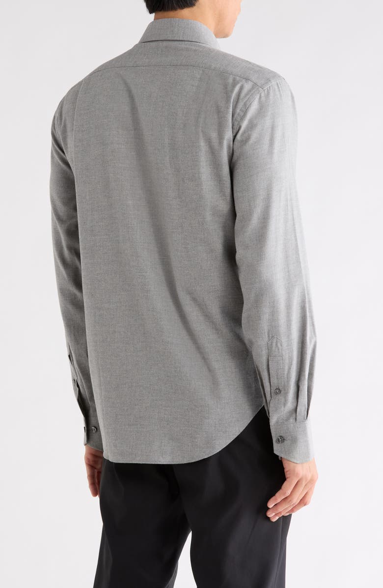 Lorenzo Uomo Trim Fit Heathered Cotton Dress Shirt, Alternate, color, Sterling