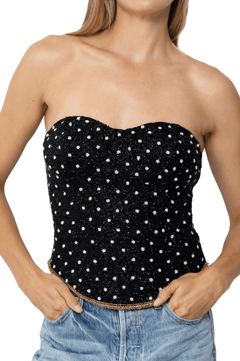 Perla Hand Beaded Embellished Corset Top