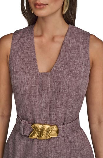【Donna Karan New York】Sleeveless Belted Shirtdress Donna Karan New York Women's Belted Linen Shirt Dress - Macy's