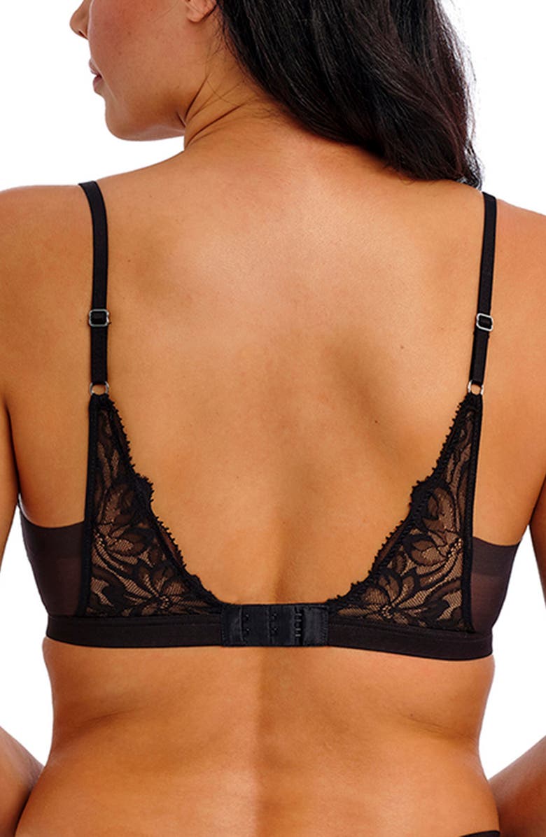 Wacoal Abellia Lace & Mesh Bralette, Alternate, color, Black