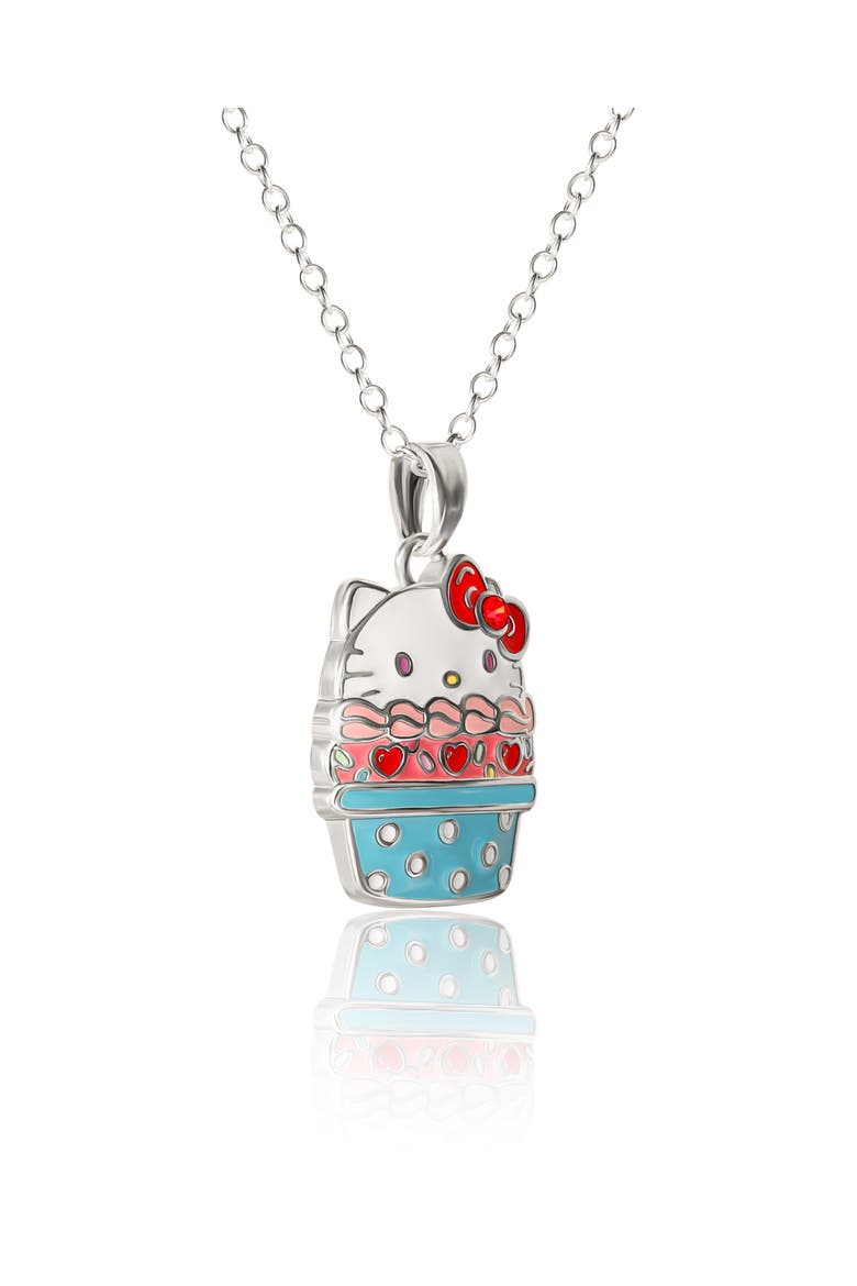 Silver Plated Cupcake Pendant Necklace, Alternate, color, Silver