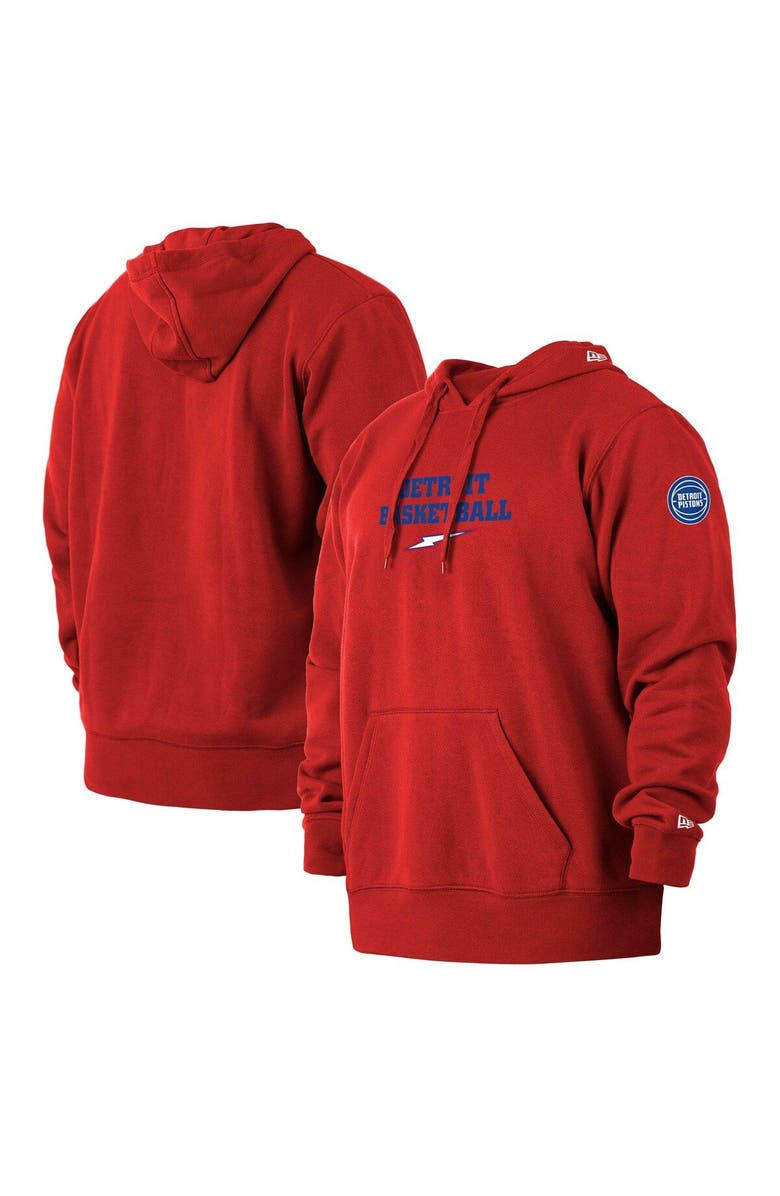 New Era Men's New Era Red Detroit Pistons 2021/22 City Edition Big & Tall Pullover Hoodie, Main, color, 
