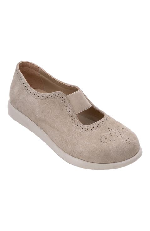 CHELLE Elastic Leather Flat (Women)