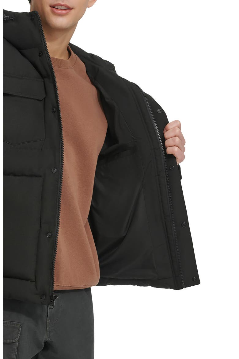 Water Resistant Hooded Quilted Puffer Jacket, Alternate, color, BLACK
