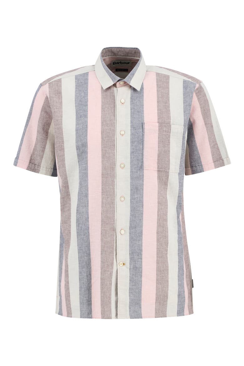 Portwell Stripe Summer Fit Short Sleeve Button-Up Shirt, Alternate, color, PINK
