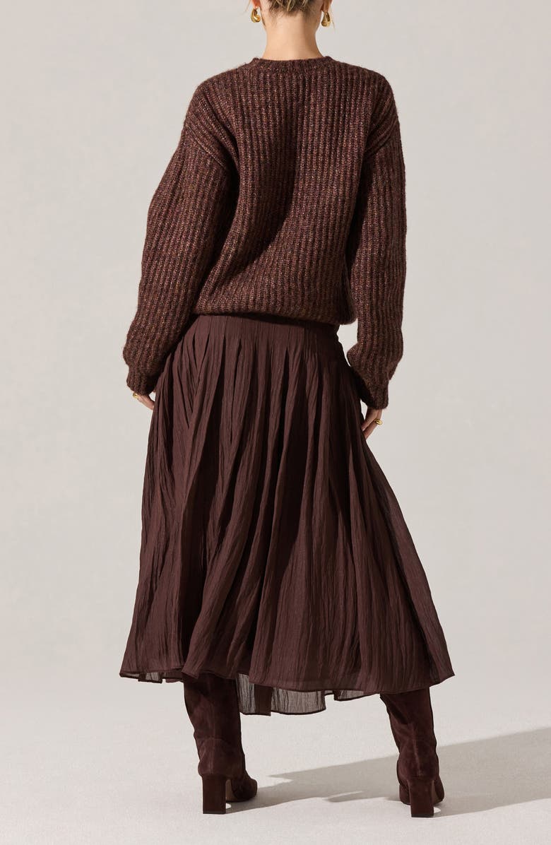 ASTR the Label Daivini Metallic Pleated Skirt, Alternate, color, Brown