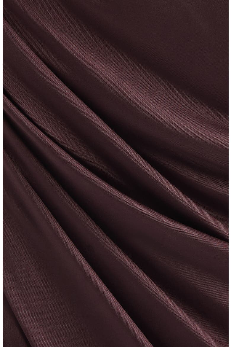 Open Back Ruched Viscose Jersey Gown, Alternate, color, A51 BROWN