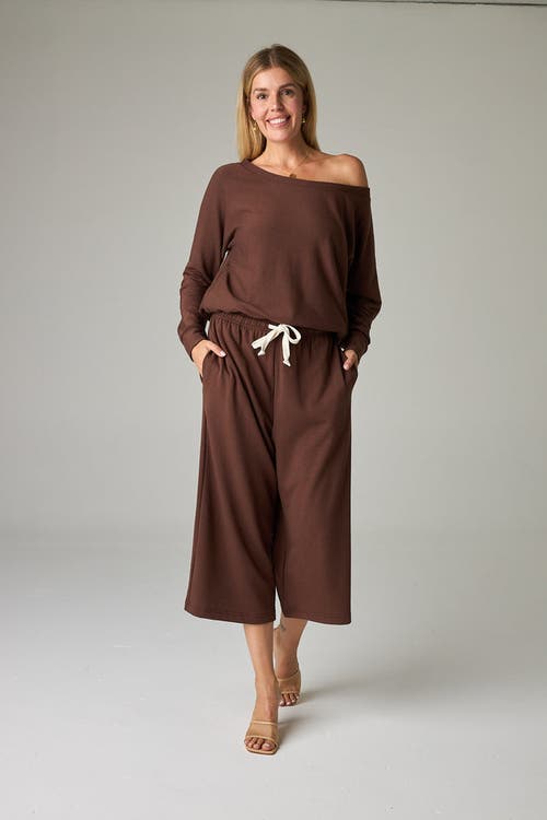 Eavolu Baikal Eco-luxe Fleece Crop Pant In Brown