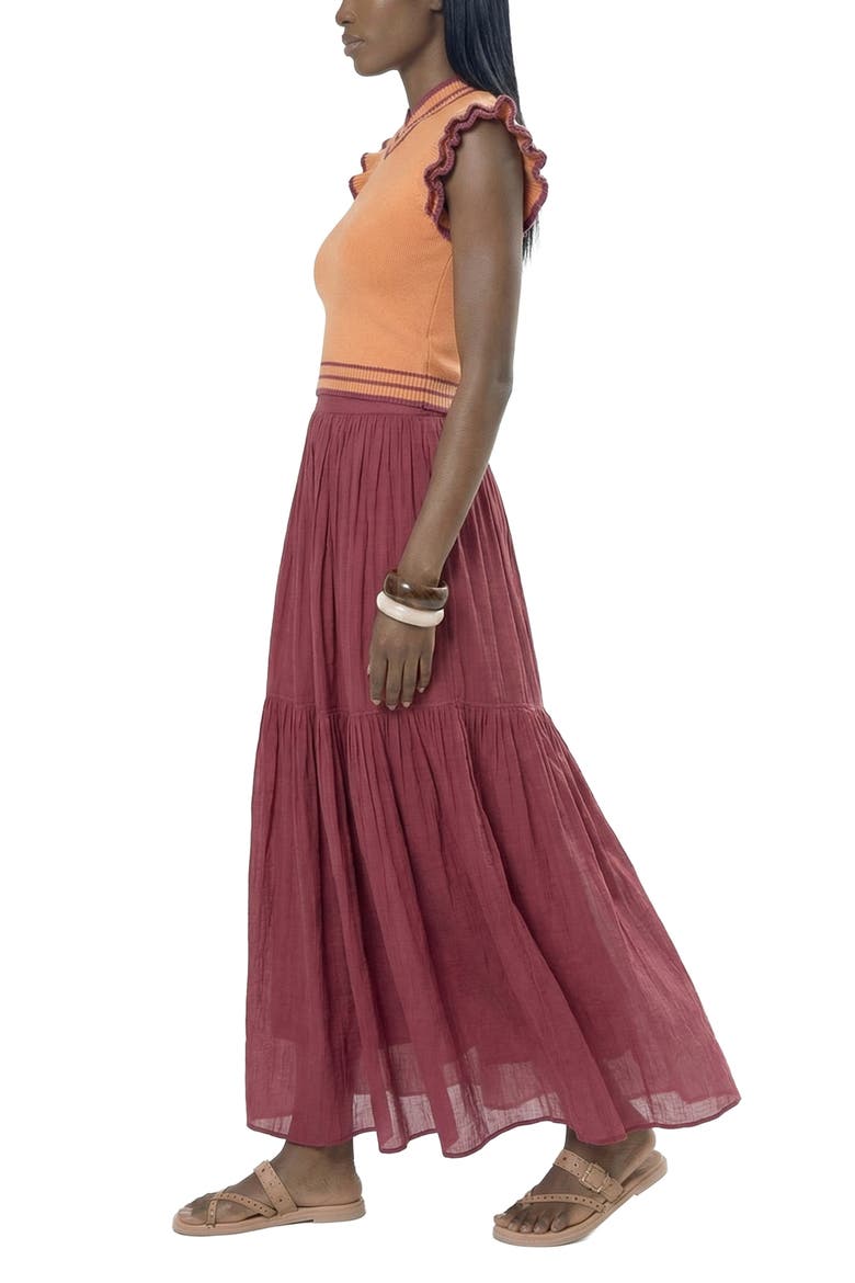 Pia Pintuck Skirt, Alternate, color, Berry