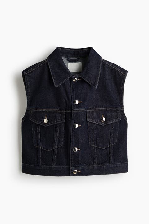 Cropped Denim Waistcoat