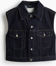 H&M Cropped Denim Waistcoat
