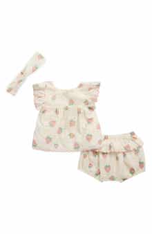 Jessica Simpson Cotton Top, Bloomers & Headband Set