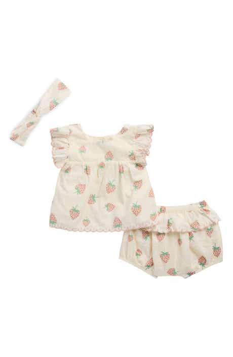 Jessica Simpson Cotton Top, Bloomers & Headband Set