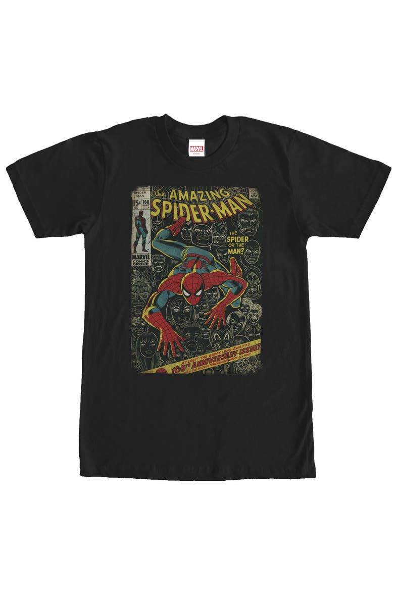 Marvel Men's Marvel Spider-Man Comic Book Anniversary Graphic T-Shirt, Main, color, Black