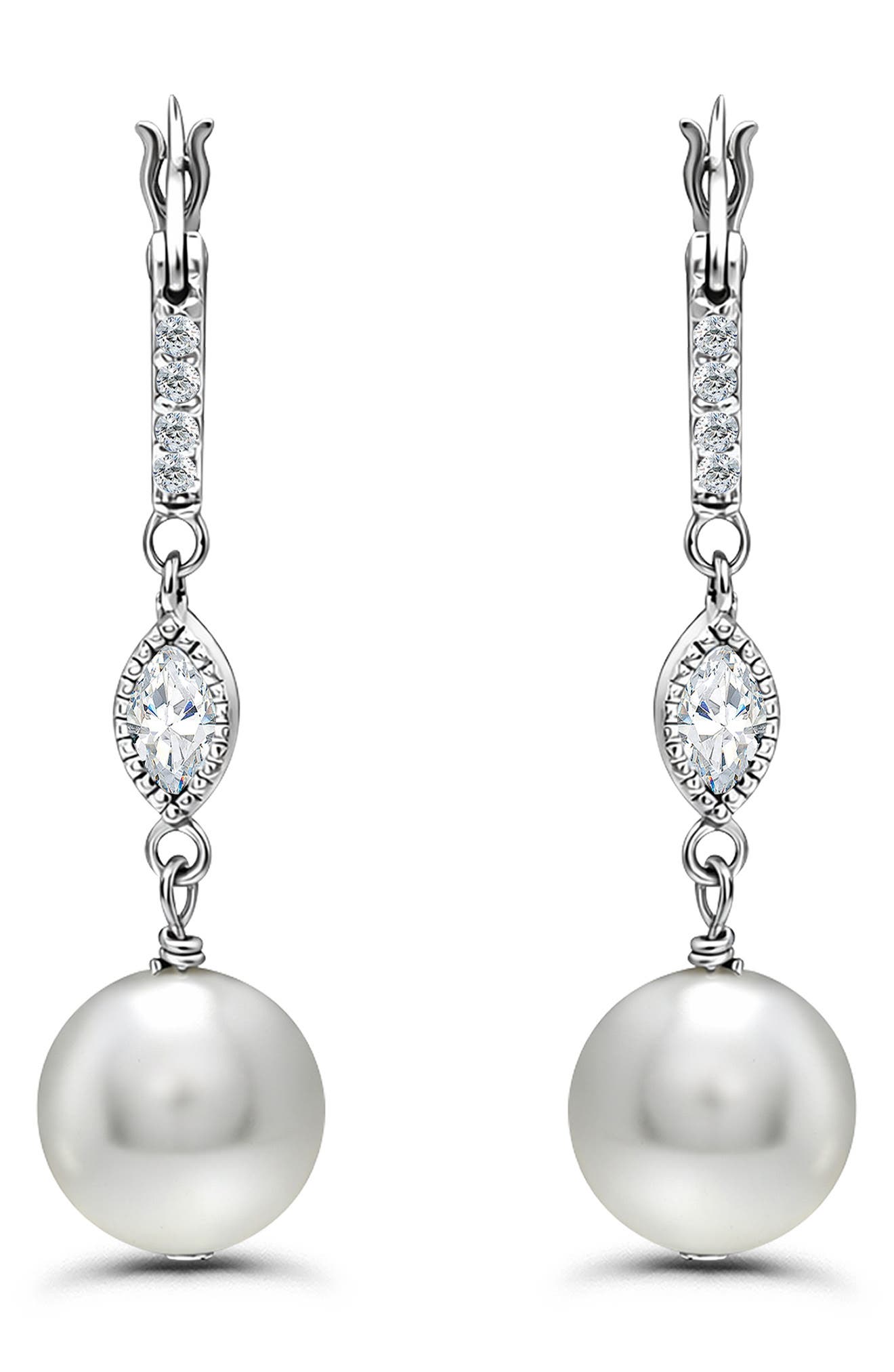 Christian Siriano New York Cubic Zirconia & Imitation Pearl Drop Earrings